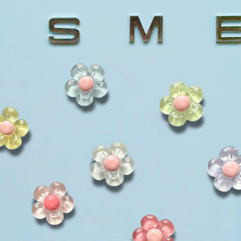 Jelly Pastel Flowers Fridge Magnets Set
