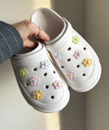 Pastel Jelly Flower Shoe Charm Set of 10 | Clear Transparent Flowers Charms Set