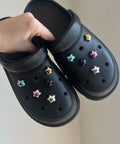 Metallic Stars Shoe Charms | Cute Gold, Silver, Blue, Pink, Black Chrome Shiny Metal Look Star Charm Set for Shoes