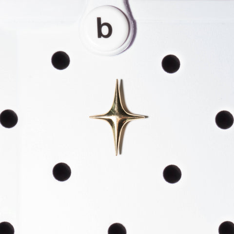 Four-Point Star Metal Bogg Bag Charm in Gold