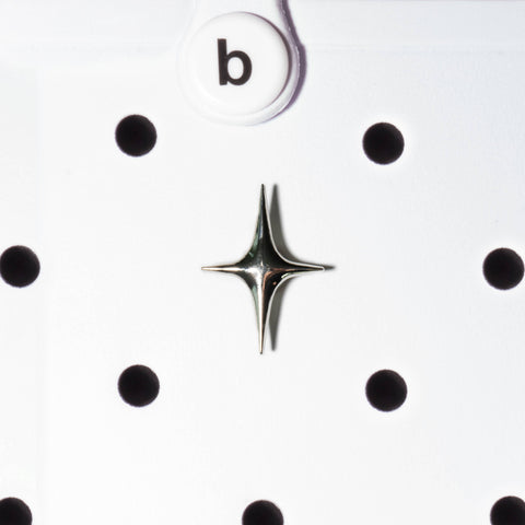 Four-Point Star Metal Bogg Bag Charm in Silver