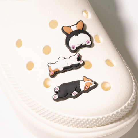 Tricolour Corgi Shoe Charm Set of 3