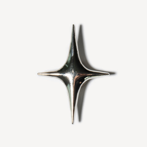 Four-Point Star Metal Shoe Charm in Silver