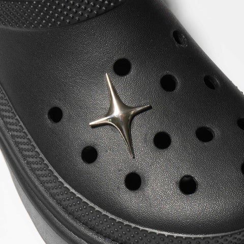 Four-Point Star Metal Shoe Charm in Silver