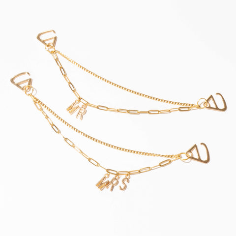 Customisable Bridal Double Strand Shoe Chains in Gold