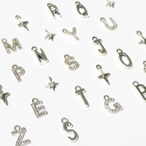 Customisable Letters on Double Strand Shoe Chains in Silver – Classic Font