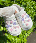 Jelly Shimmer Shoe Charm Set in Pink & Purple
