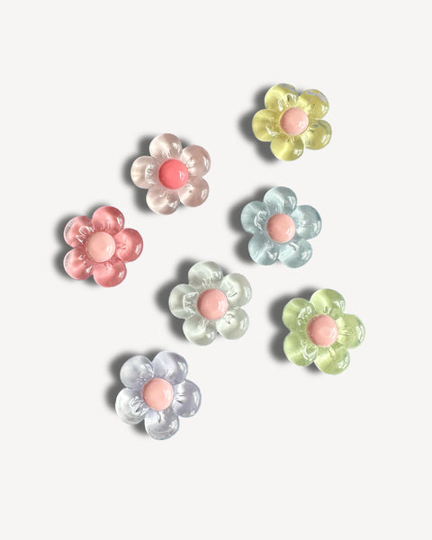 Jelly Pastel Flowers Fridge Magnets Set