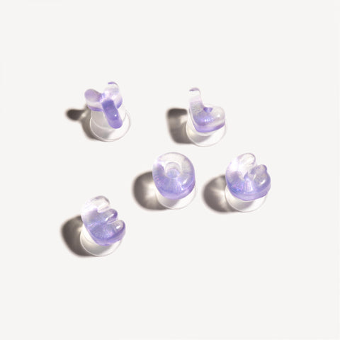 Mini Glitter Jelly Bubble Letter Shoe Charms in Purple Jelly Glitter
