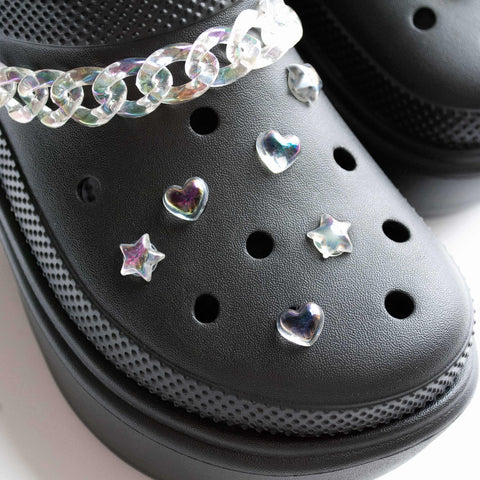 Mini Jelly Aurora Holographic Effect Shoe Charms - Stars