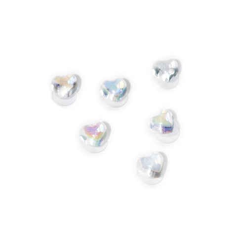 Mini Jelly Aurora Holographic Effect Shoe Charms - Hearts
