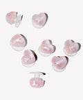 Mini Glitter Heart Shoe Charms in Pink