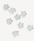 Mini Glitter Star Shoe Charms in White
