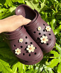 Cream Multi Size Flowers Shoe Charms Set