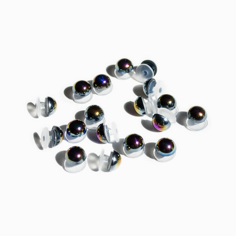 Pearl Shoe Charms in Black Aurora