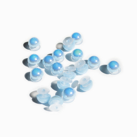 Pearl Shoe Charms in Blue Aurora