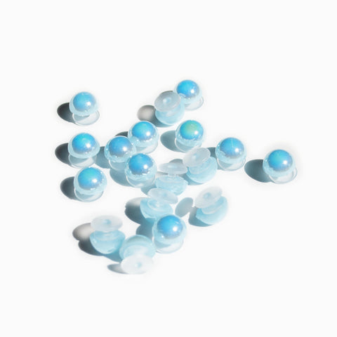 Pearl Shoe Charms in Cyan Aurora