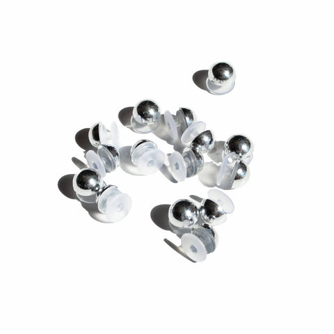 Pearl Shoe Charms in Silver Chrome