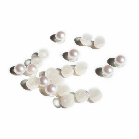 Pearl Shoe Charms in White Satin