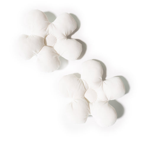 Pair of Plush Flower Shoe Charms in White