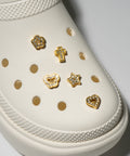 Set of 5 Bling Rhinestone Decorative Shoe Charms in Gold