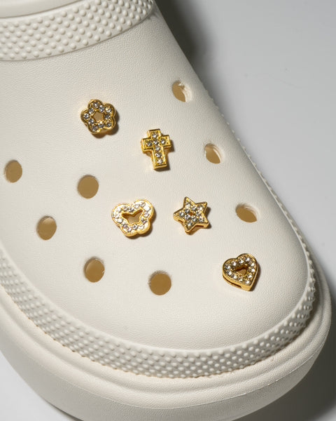 Bow Bling Rhinestone Decorative Shoe Charms in Gold