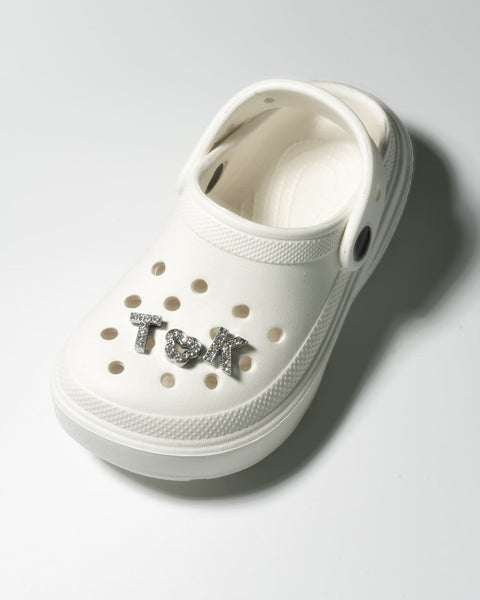 Bling Rhinestone Letter Shoe Charms in Gold