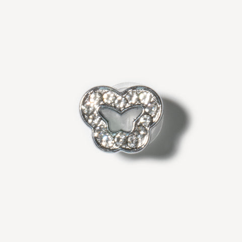 Butterfly Bling Rhinestone Decorative Shoe Charms in Silver